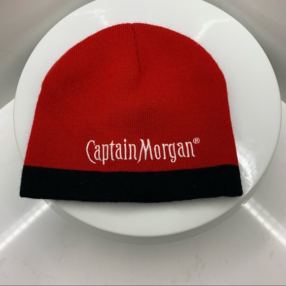 Captain Morgan Red Beanie Hat Knit 